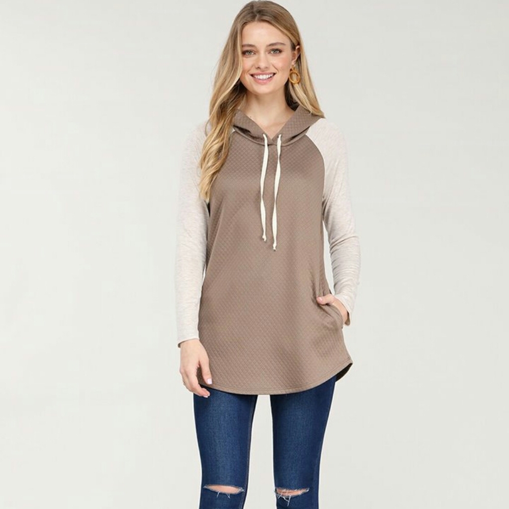 Quilted Hoodie with Pockets